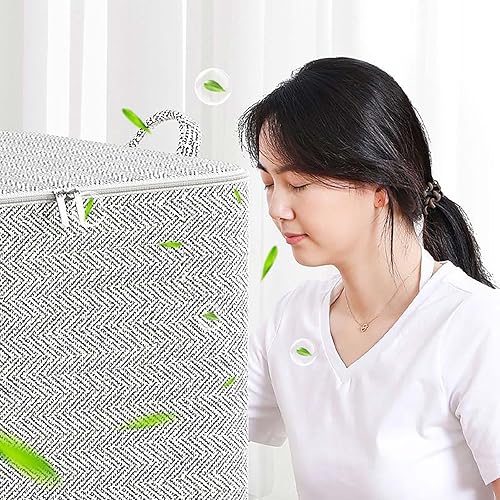 Miniatura 4 de Bolsas de almacenamiento plegables de Navidad con asas de transporte duraderas y cremallera, contenedores de almacenamiento medianos y grandes para