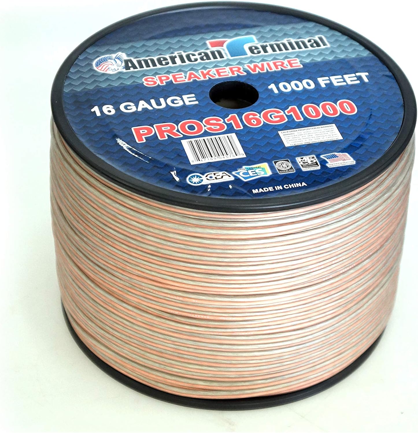 PROS16G1000 1000 ft. of 16 Gauge Pro Series Clear Speaker Wire