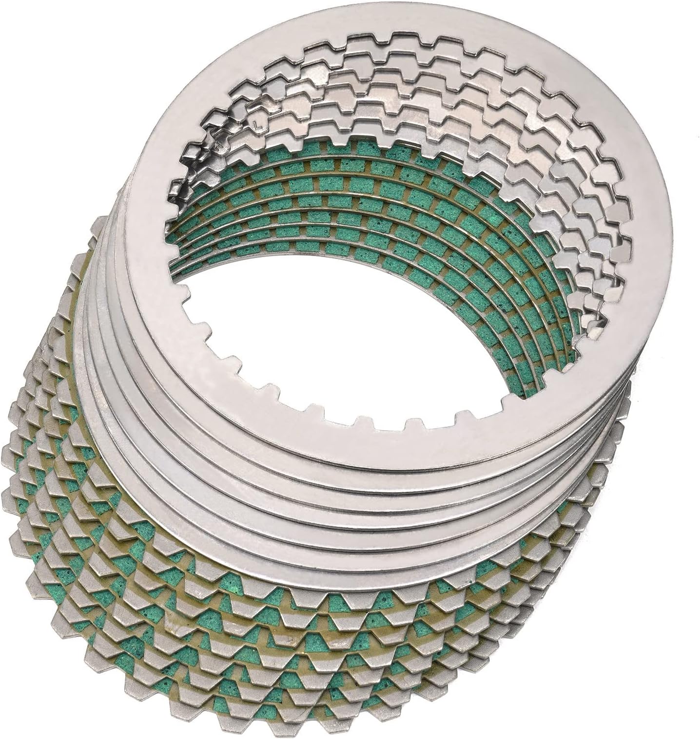 AHLMotorcycle Green Clutch Plates & Steel Friction Plate For Harley XL883 2004-2008 XL1200 1200X48 SPORTSTER 1991-2011; Bad Boy FXSTSB Dyna Glide Electra OEM:37911-90 307-30-10011 8146-0100