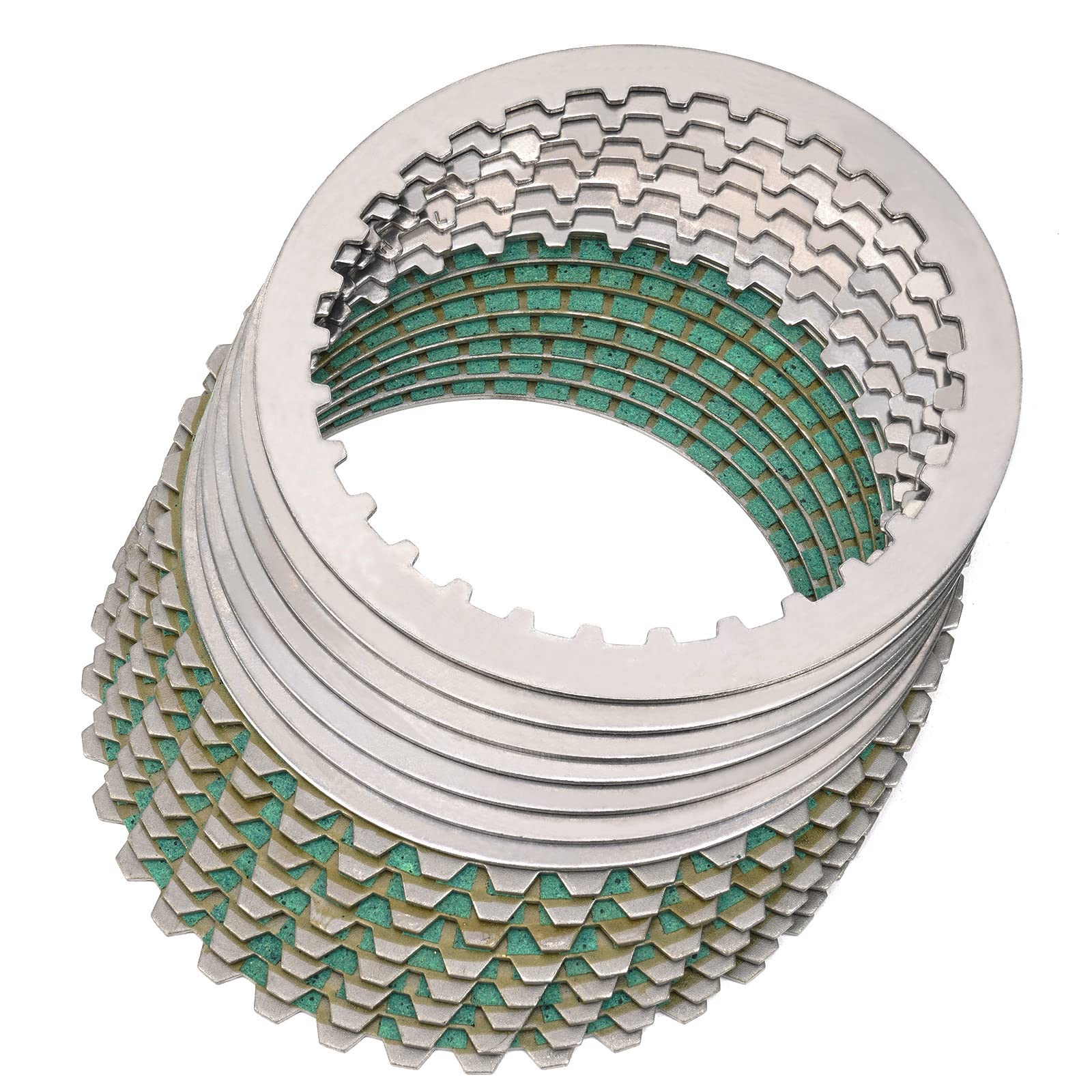 AHLMotorcycle Green Clutch Plates & Steel Friction Plate For Harley XL883 2004-2008 XL1200 1200X48 SPORTSTER 1991-2011; Bad Boy FXSTSB Dyna Glide Electra OEM:37911-90 307-30-10011 8146-0100