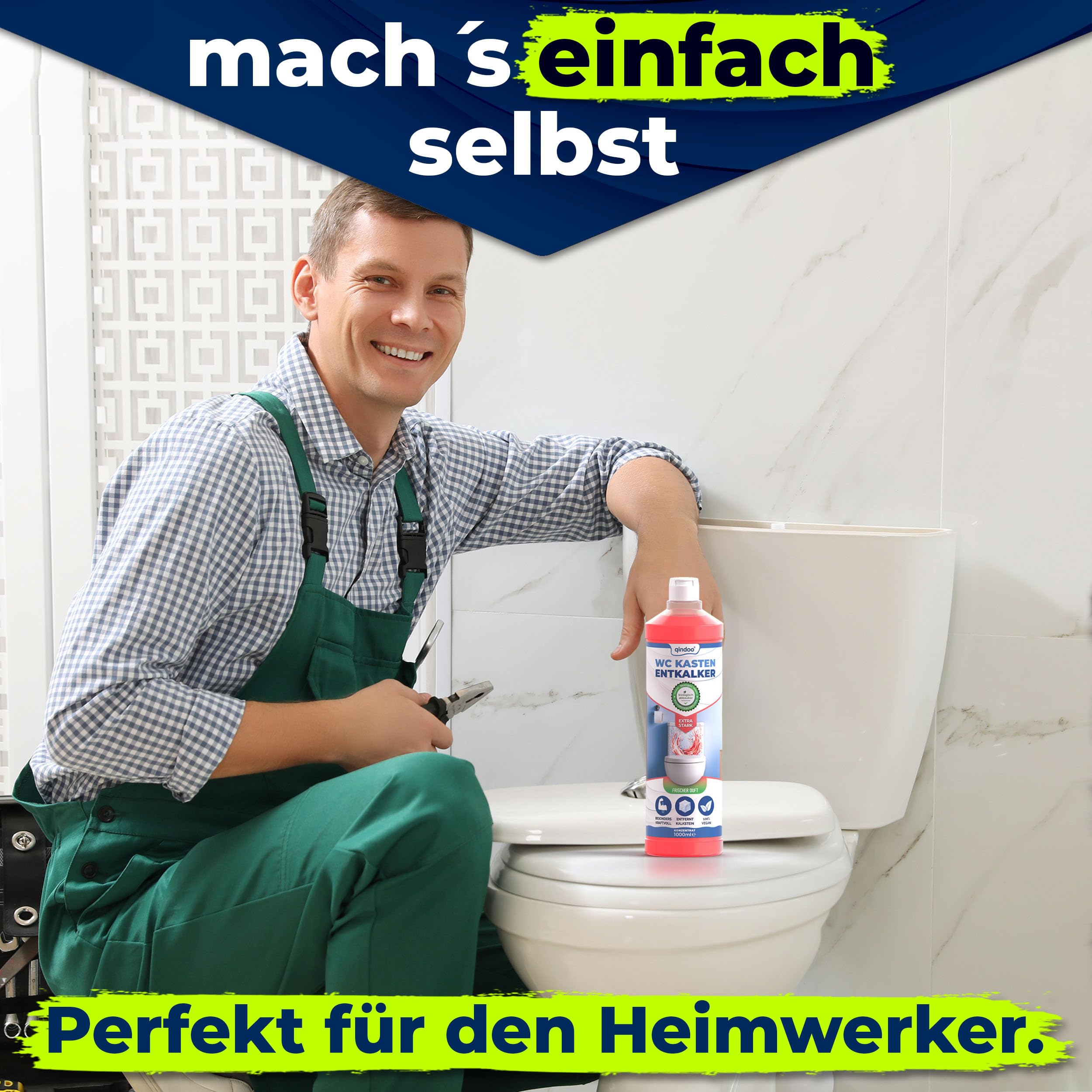 2.5L Spülkasten WC Entkalker Toilettenspülkasten, Extra starker Kalklöser für Aufputz und Unterputz WC Kästen auch bei starken Kalk Krusten der Spülkästen Mechanik, 2.5 liter Kanister