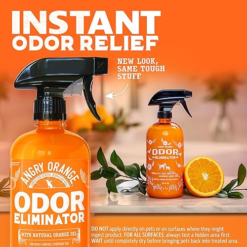 Miniatura 2 de ANGRY ORANGE Eliminador de olores para mascotas para olores fuertes desodorante cítricos para olores de orina de perros o gatos en alfombras muebles