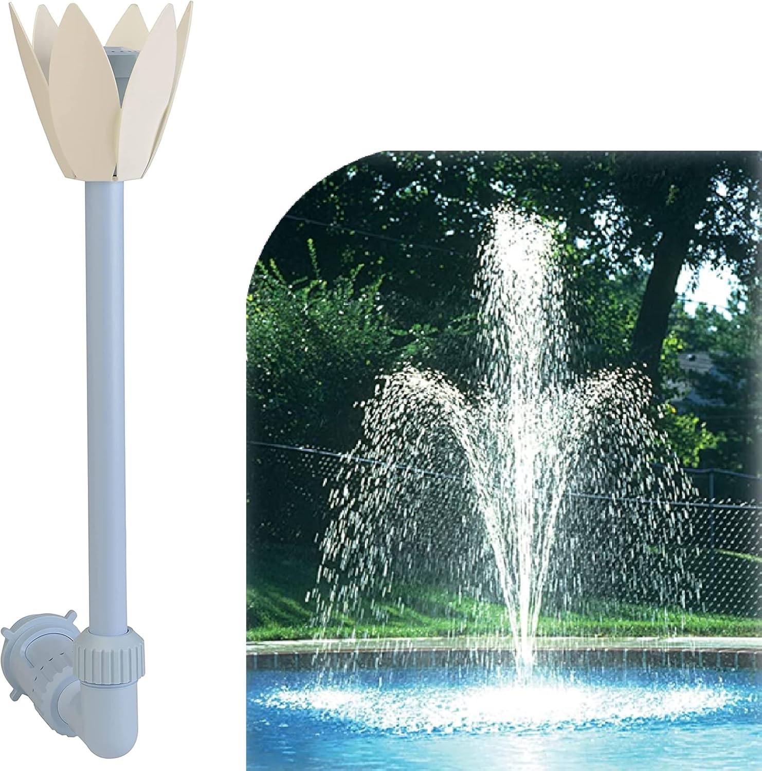 DUNNRITE Products Flowerfall Double Tier Pool Fountain