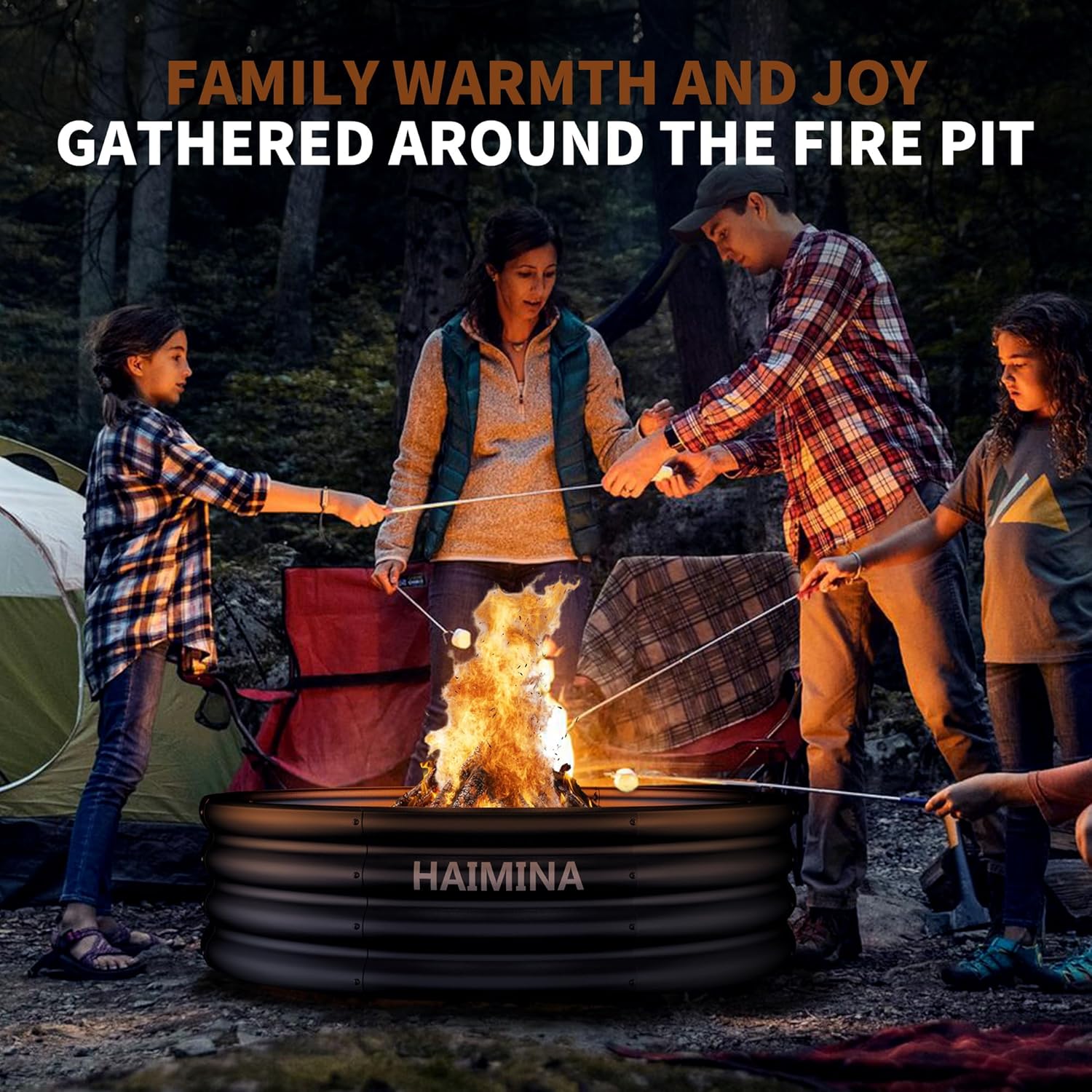 36 Inch Fire Pit Ring, Heavy Duty Large Fire Pit Ring for Outside Wood Burning, Fire Pits Rings with High-Temperature Coating for Backyard, Bonfire, Camping, Beach (3x3 FT)