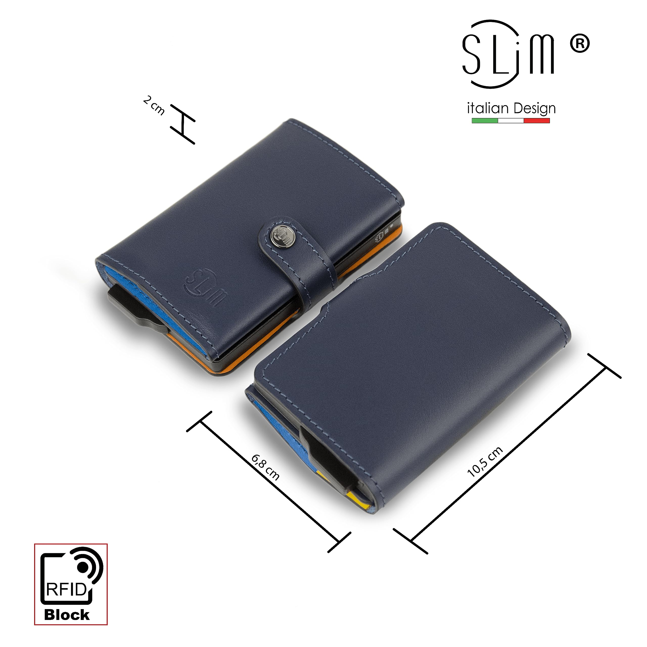 SLim Porta Carte di Credito Schermato Portafoglio Uomo Rfid Portatessere Anticlonazione Donna Portacarte Uomo (Blu Multicolor, Senza Zip)