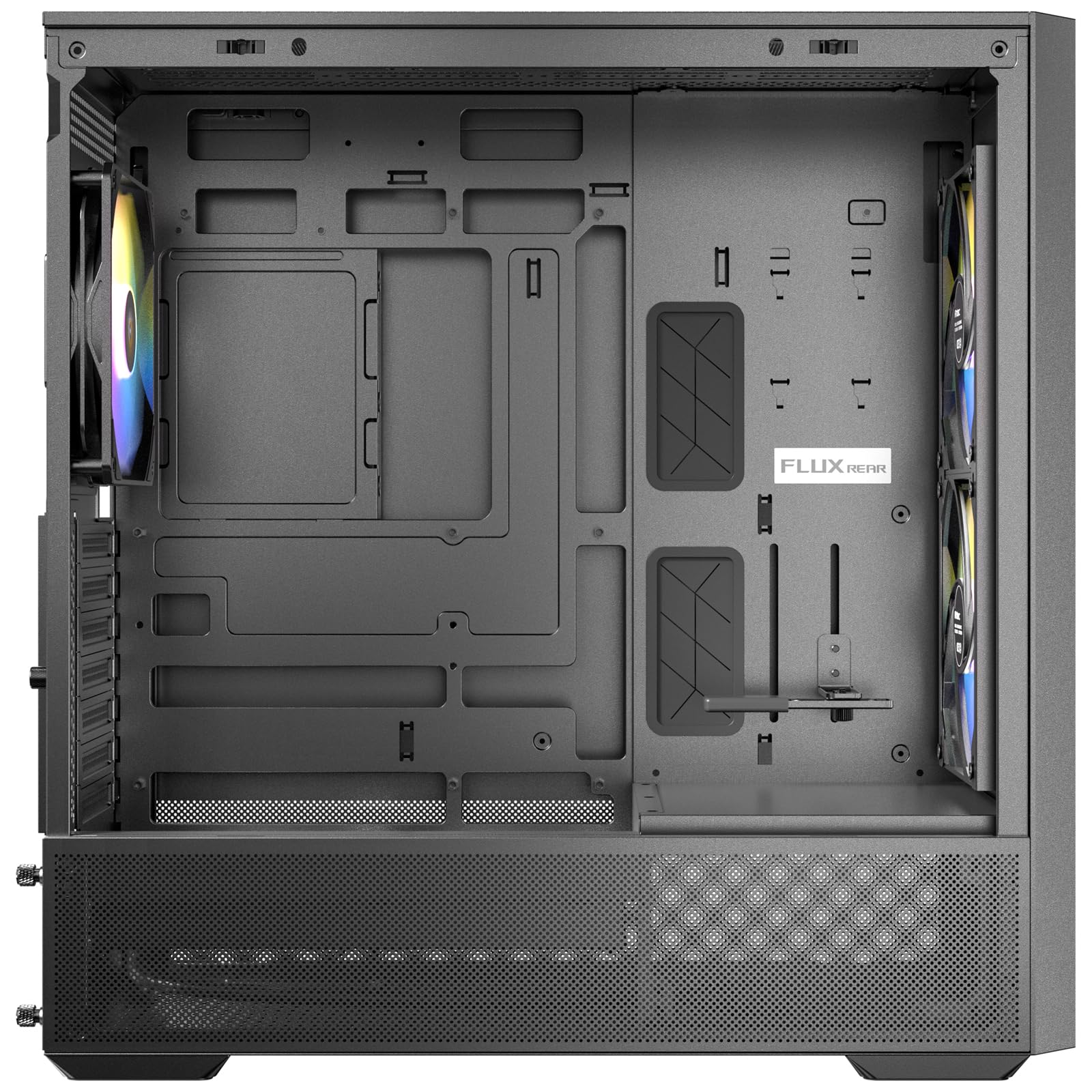 Amazon | ANTEC PCケース FLUX REAR ブラック フロントパネルに木材を