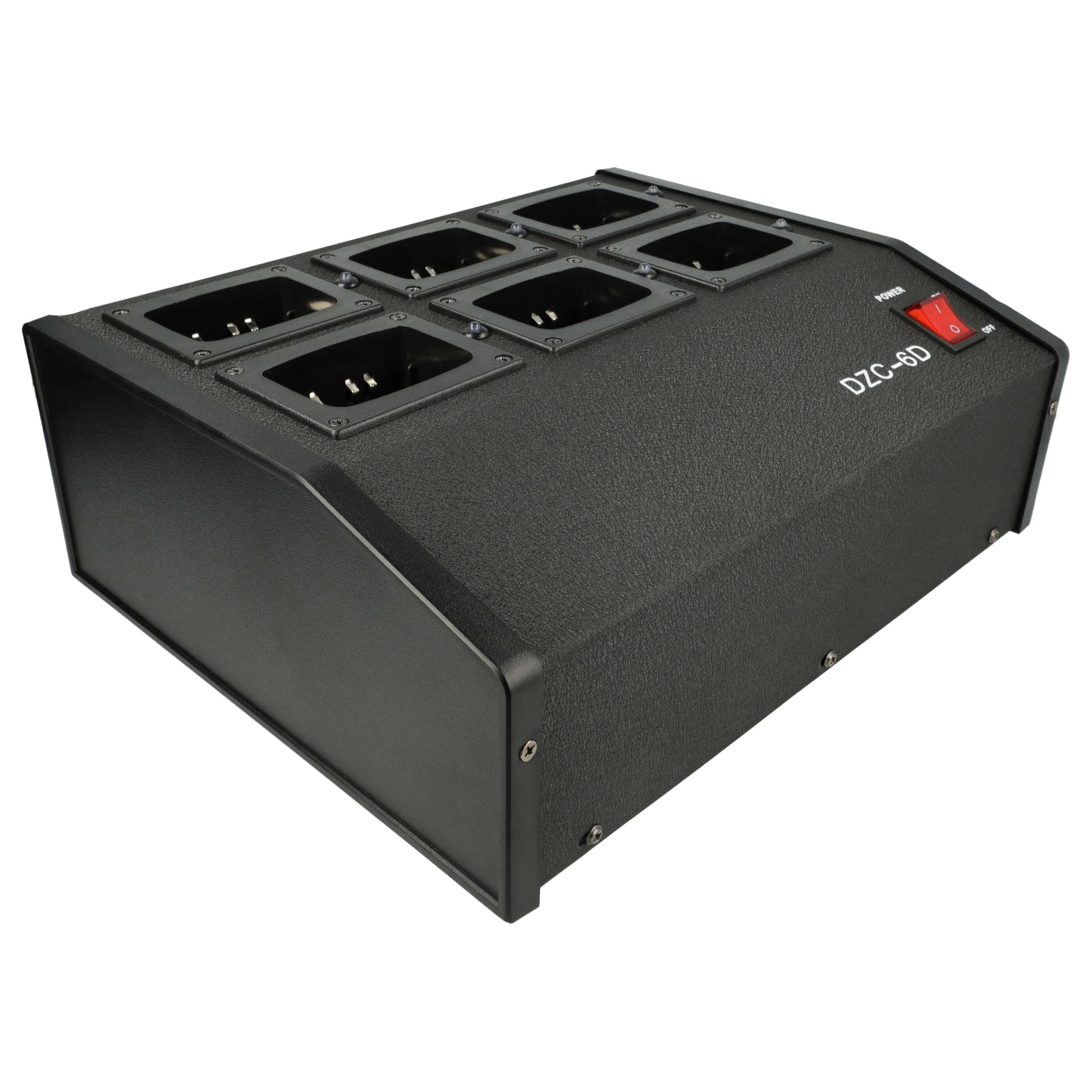 vhbw Caricabatterie 6 vani compatibile con Motorola GP540, GP340, GP360, GP320, GP380 batterie per radio - Stazione di ricarica, 9,6V, 0,5-0,9A