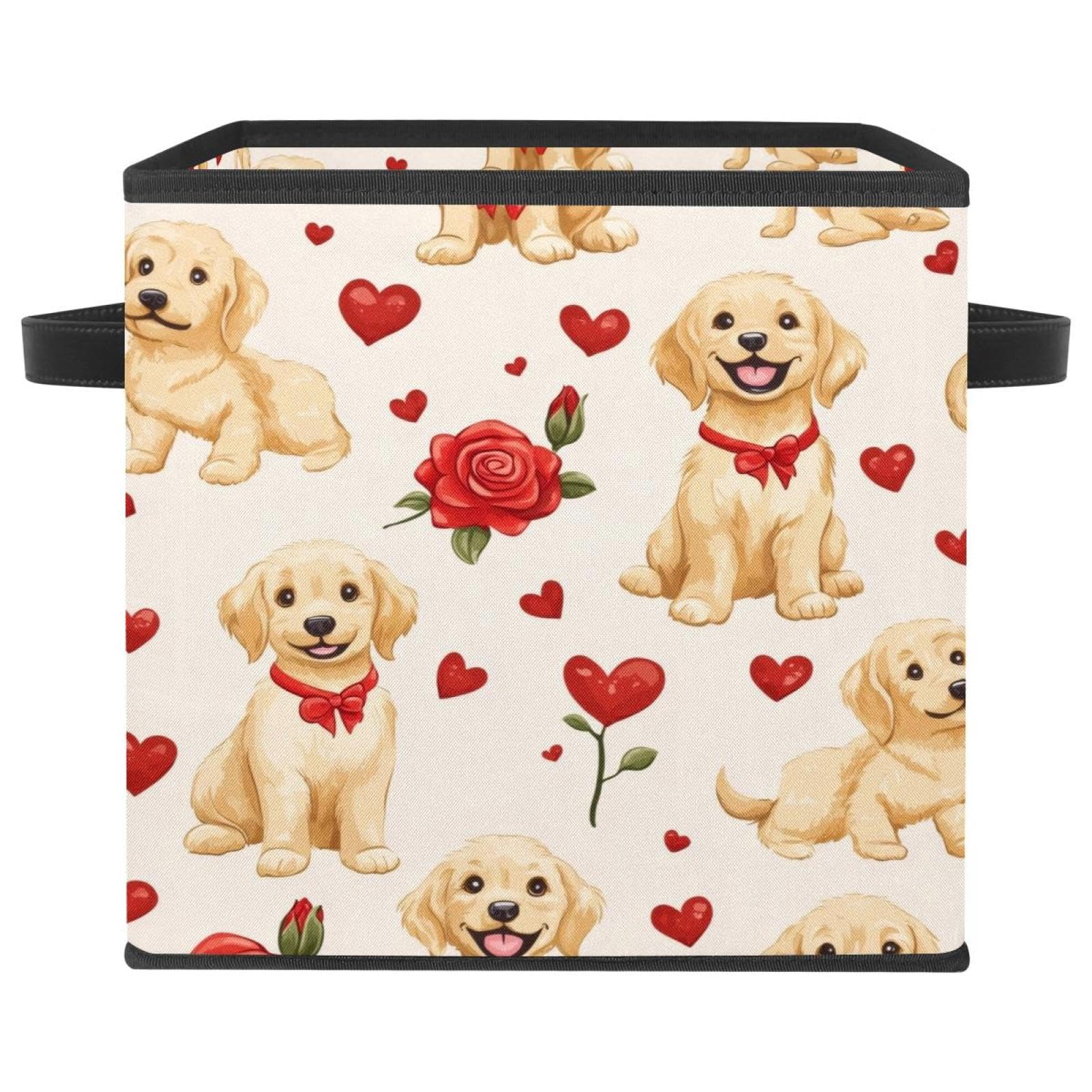 Boîte de rangement Golden Retriever cube pliable en tissu Oxford de 27,9 cm