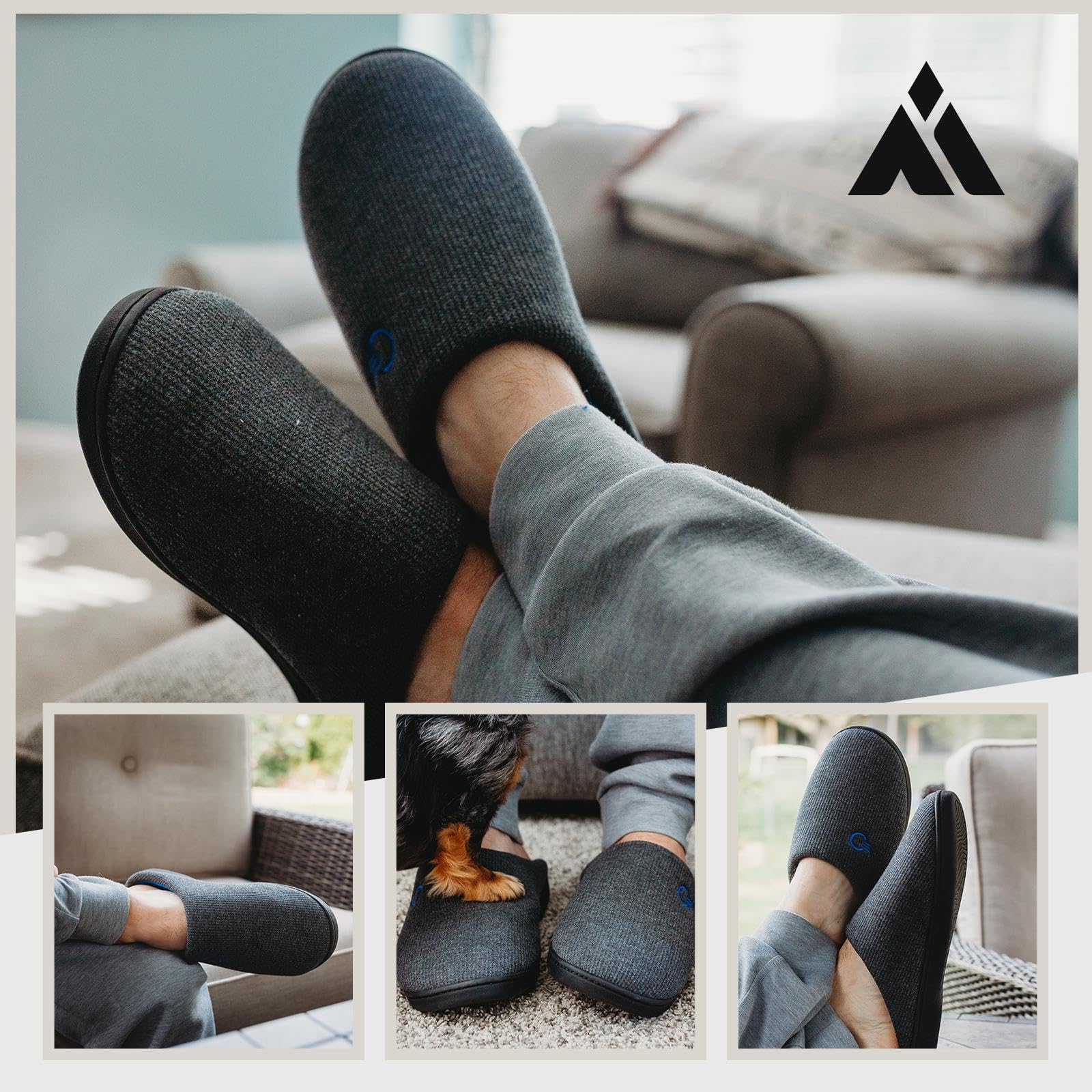 Mishansha Unisex Pantofole Donna Uomo Memory Foam Caldo Comode Antiscivolo Inverno Home Scarpe,36-47