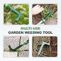 Vista 6 de Desbrozadora de grietas, extractor de malas hierbas en forma de L de 11 pulgadas con mango de goma ergonómico, herramienta de deshierbe de grietas