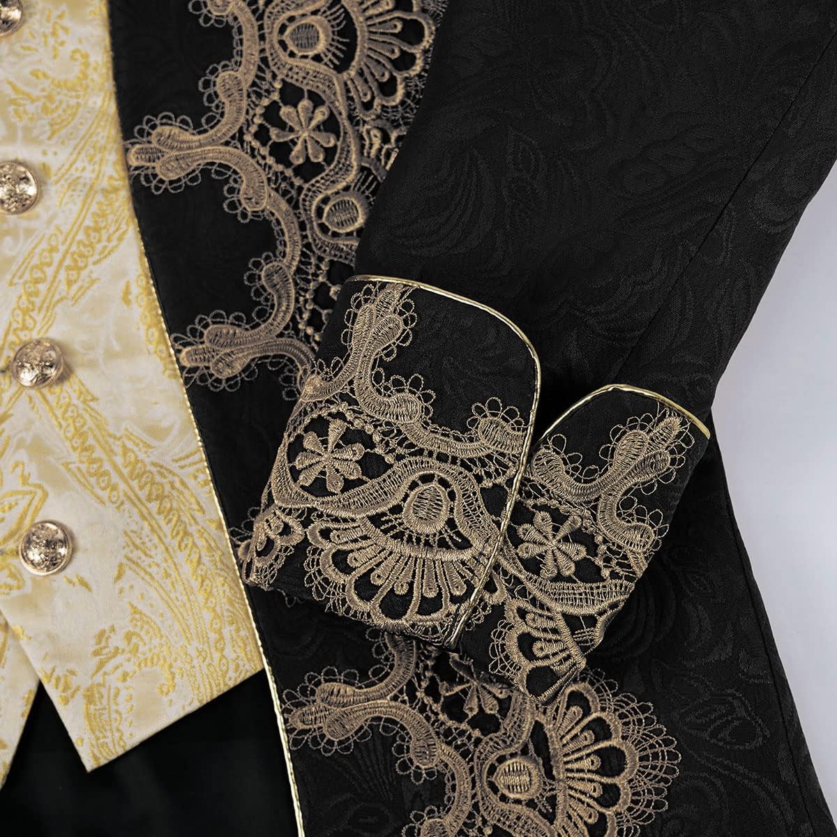 Men's Medieval Steampunk Jacket Victorian Literature Retro Gothic Tuxedo Halloween Costume