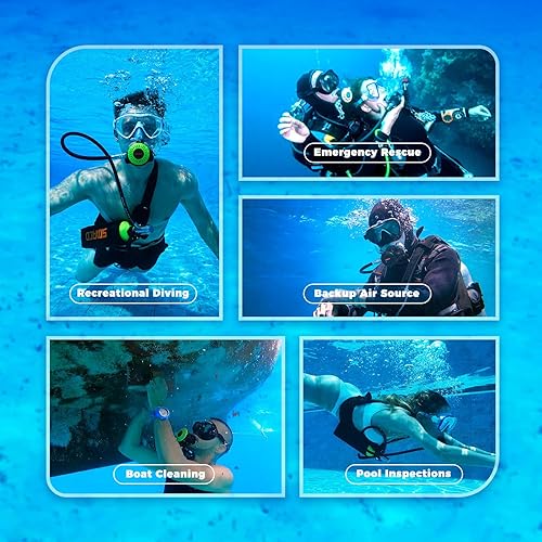 Miniatura 14 de SMACO Equipo de buceo para buceo de 1L Mini tanque de buceo pequeño cilindro de oxígeno de hasta 20 minutos de tiempo de buceo portátil Kit