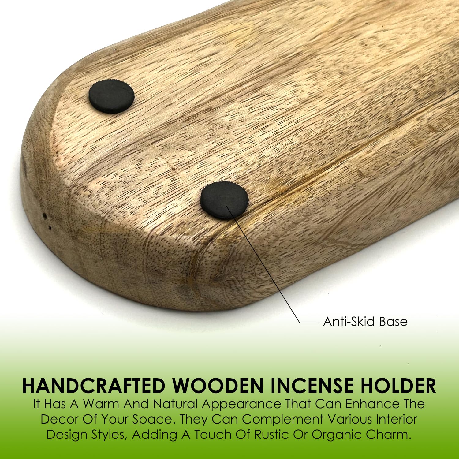 Porta Bastoncini D'Incenso In Legno Simply Vedic, Bruciatore Con Raccogli Ceneri, Lungo 28 Cm, Design Universo