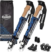 Vista 1 de Bastones de senderismo plegables, ligeros y ajustables, bastones de senderismo plegables de bloqueo rápido, bastones de senderismo con agarre