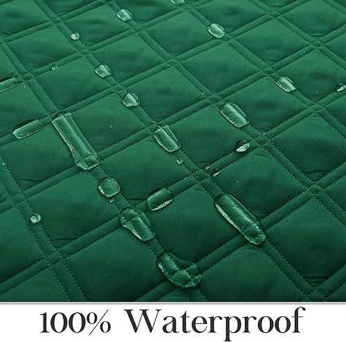 Miniatura 5 de TOMORO Funda reclinable acolchada antideslizante, 100% impermeable, protector de muebles con bolsillos, funda de sofá lavable con correas elásticas