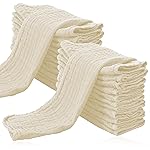 Cute Castle 24 Pack Muslin Burp Cloths for Baby - Ultra-Soft 100% Cotton Baby Washcloths - Large 20\'\' by 10\'\' Super Absorbent Milk Spit Up Rags - Burpy Cloths for Unisex, Boy, Girl -Ivory