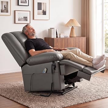 Couchus Large Dual Motor Power Lift Recliner Chair Gray