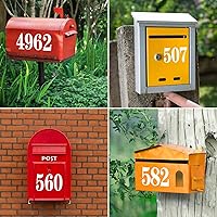 Vista 5 de Kattykitty Números de buzón blancos para exterior, adhesivos de número de buzón impermeables de vinilo, números de dirección para casa, números