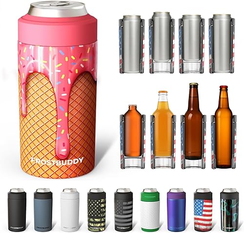 Miniatura 34 de Frost Buddy - Enfriador de latas universal Buddy, se adapta a todos, para botellas regulares de 12 y 16 onzas o de tamaño delgado, acero inoxidable