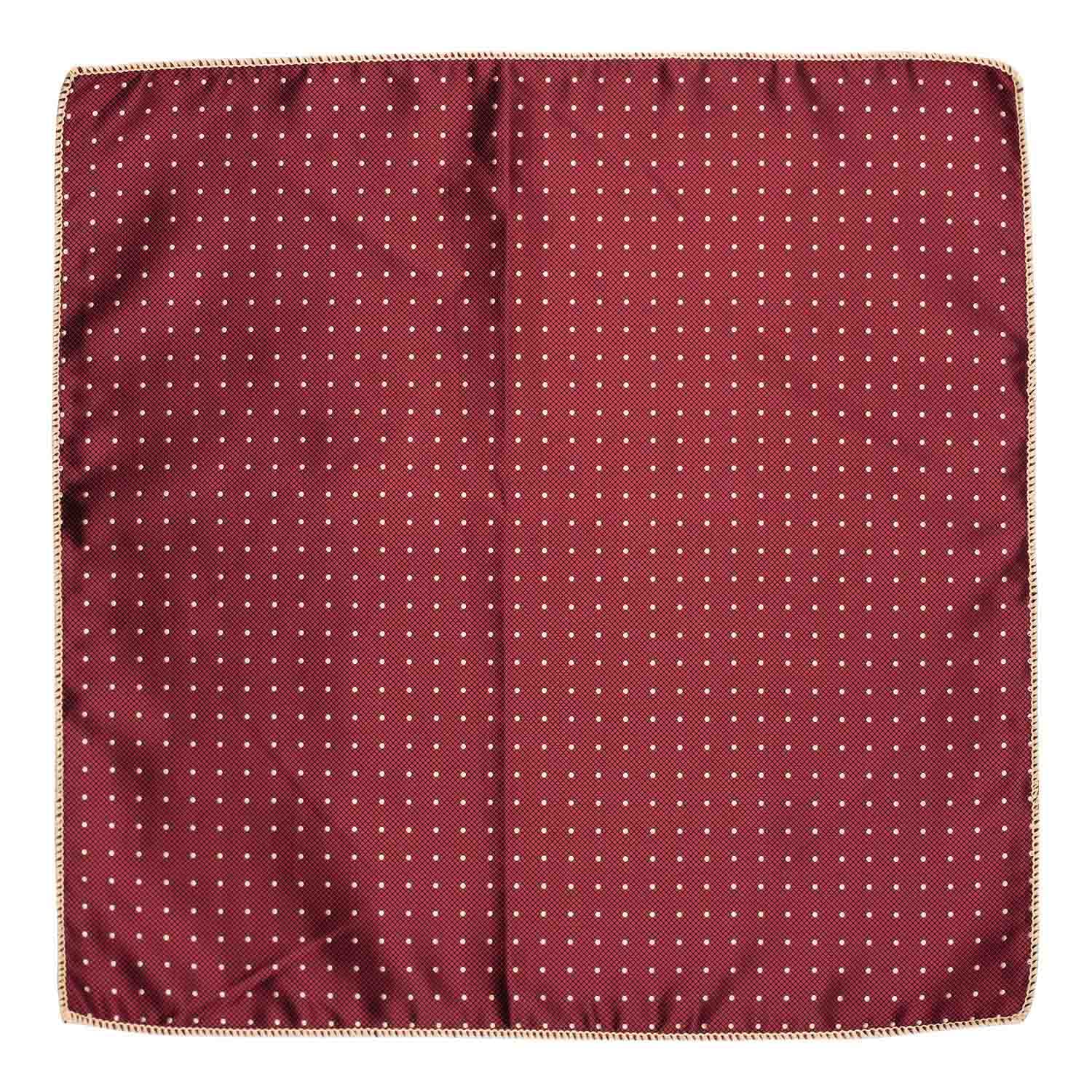 the tie hub Revolve Mroon with Yellow Mini Polka Microfiber Pocket Square For Men-picture-17