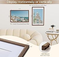 Vista 597 de Fun Memories Portarretratos de metal de 16 x 20 pulgadas con paspartú de 11 x 14 pulgadas, acabado de aluminio cepillado, parte delantera de vidrio