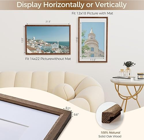 Miniatura 597 de Fun Memories Portarretratos de metal de 16 x 20 pulgadas con paspartú de 11 x 14 pulgadas, acabado de aluminio cepillado, parte delantera de vidrio