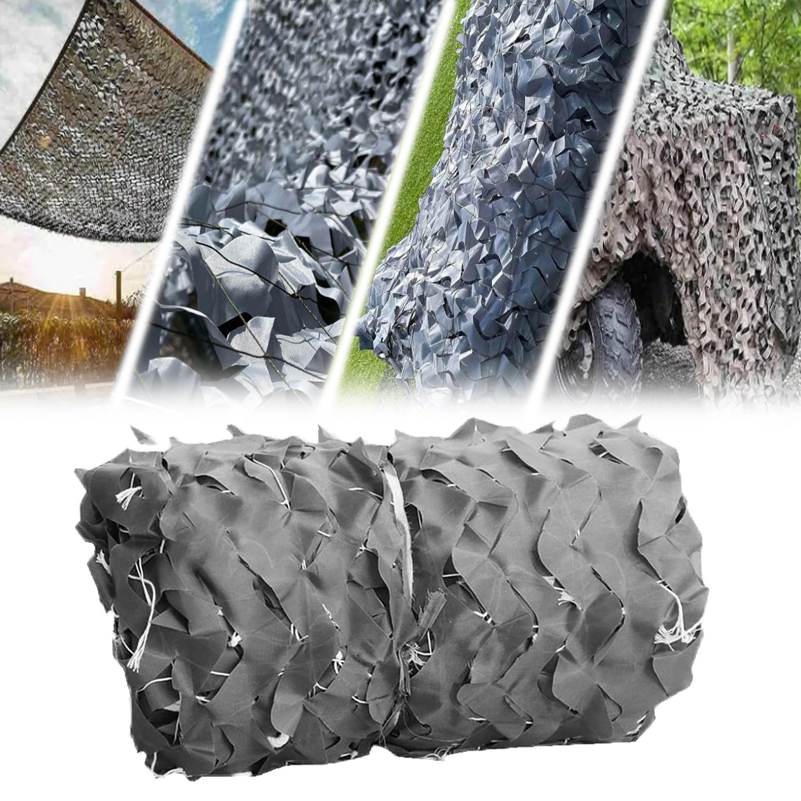 Tarnnetz Jagd Camouflage Netz Sonnensegel für 2x3m 3x4m 4x6m 10x10m Camping Tarnung Net für 210D Outdoor Militär Sichtschutz Garten Thema Dekoration Militär Grade Camouflage Netz 4x7m Grau