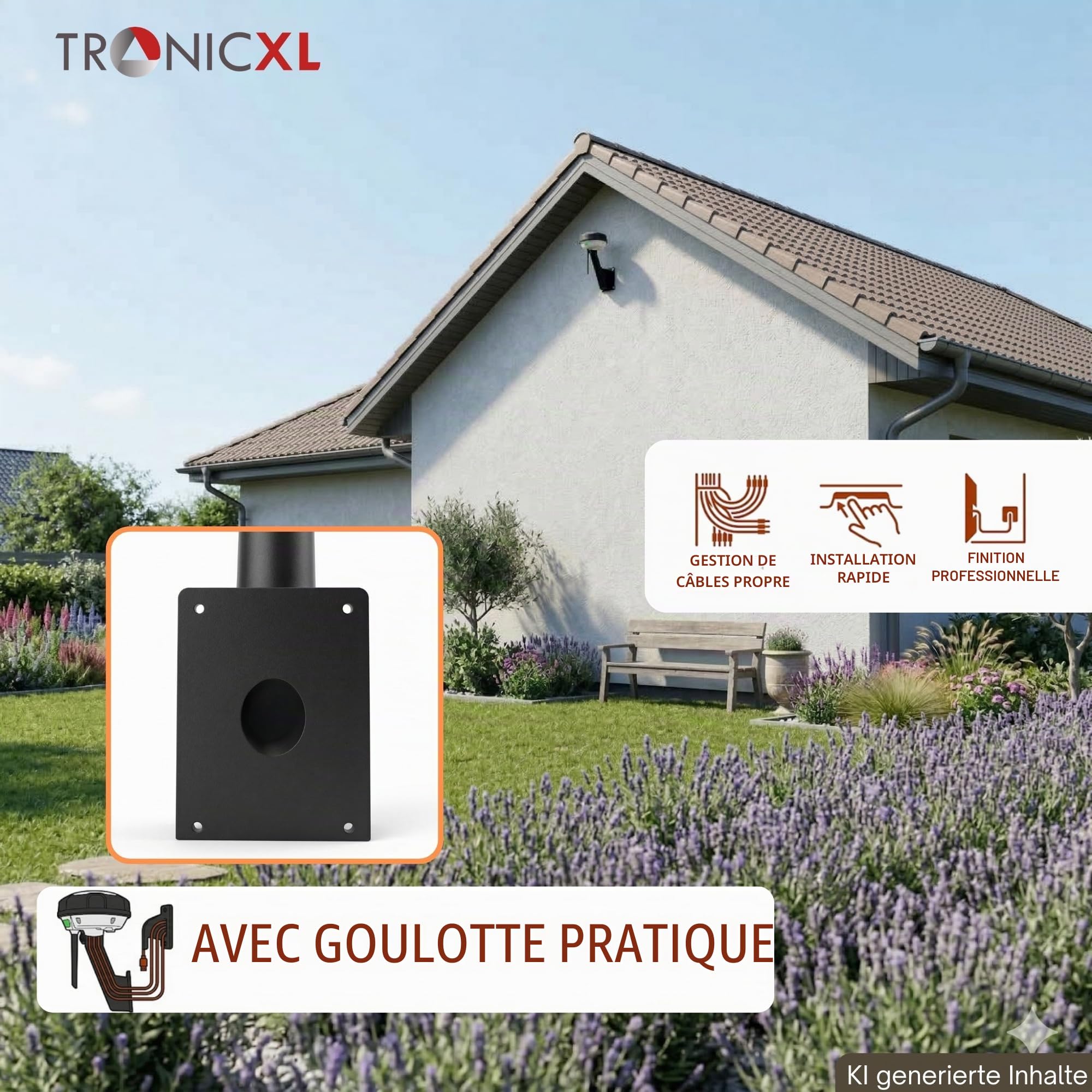 TRONICXL adapté pour mammotion support mural d'antenne RTK Luba | Luba 2 | Yuka I AWD robot tondeuse accessoires