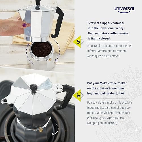 Miniatura 7 de universal StoveTop - Cafetera de café expreso, aluminio (9 tazas15.21 onzas)