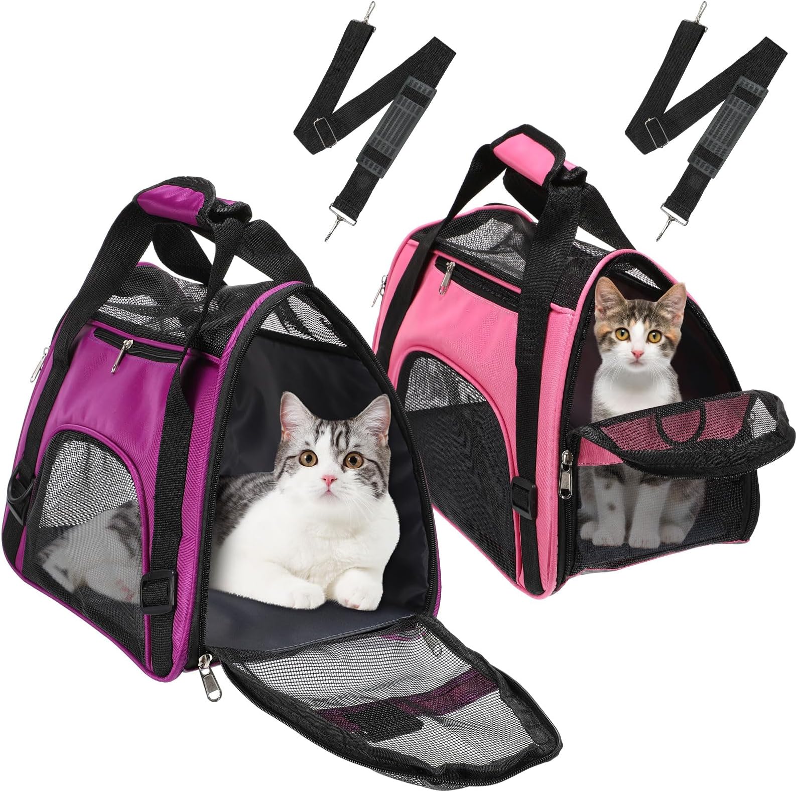 SilTriangle 2 Pcs Cat Carrier Soft Sided 17 x 11 x 10