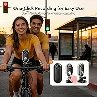 Vista 6 de JETO Mini cámara corporal HD 1080P, cámara portátil con clip giratorio de 360° y clip magnético, gran angular de 150°, funda impermeable, cámara