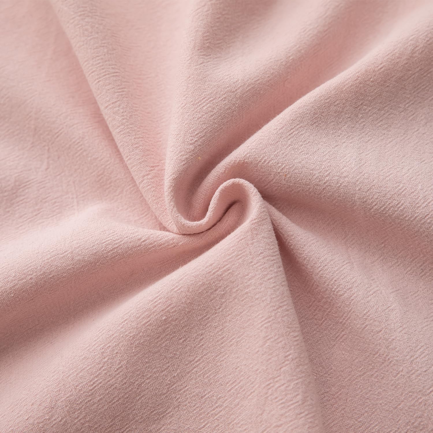 MANDIOO Pack of 2 Neutral Cotton Throw Pillow Covers Solid Decorative Couch Pillow Covers Boho Farmhouse Cushion Covers Home Decor for Sofa Living Room Bed Bedroom 20 x 20 Inch Pink