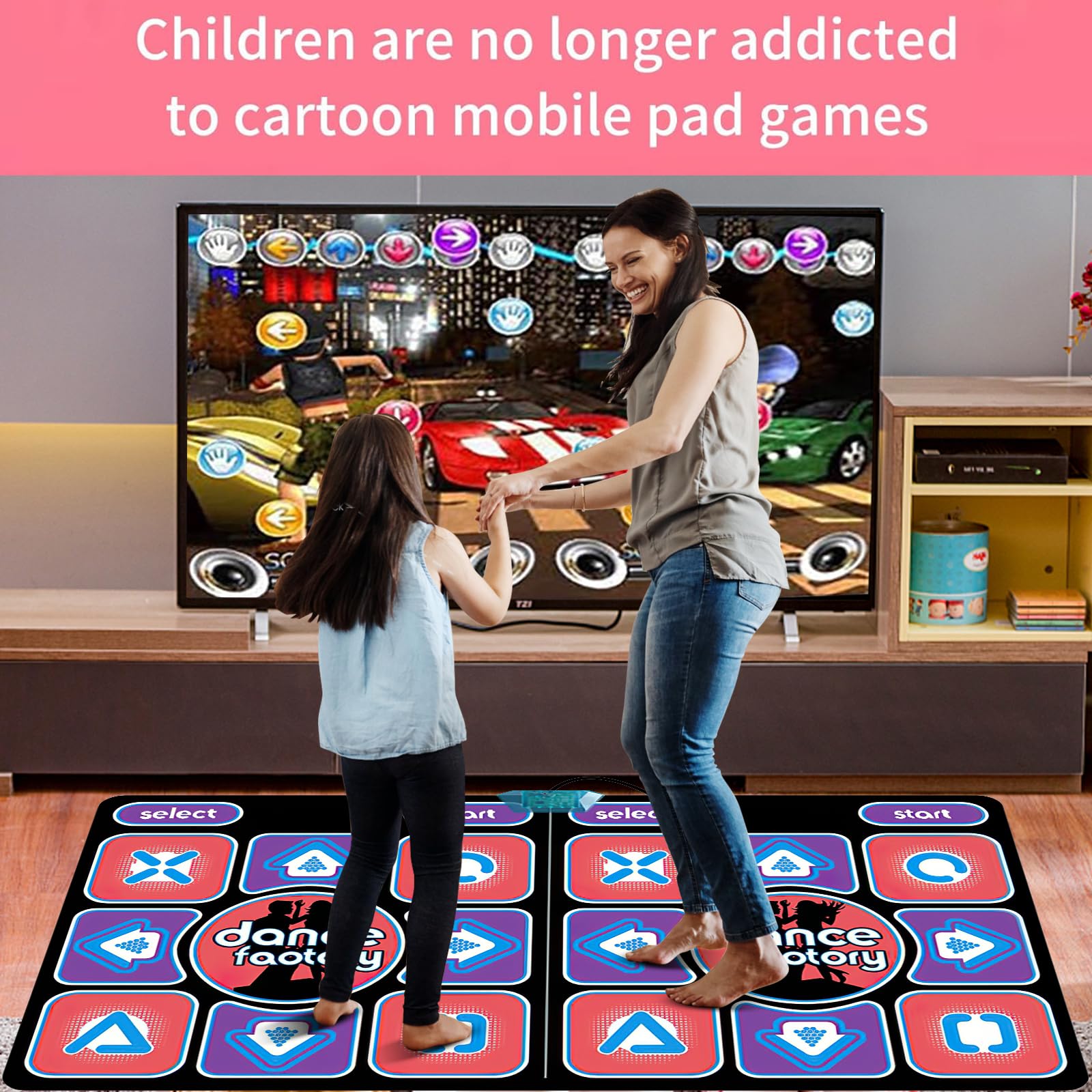 Tapis de Danse pour Enfants,Double Tapis de Danse pour TV,électronique avec Contrôleur sans Fil,Antidérapant,Double Tapis Musical Antidérapant pour Adultes et Tapis Musical Enfant 3 4 5 6 7 8 9 10+
