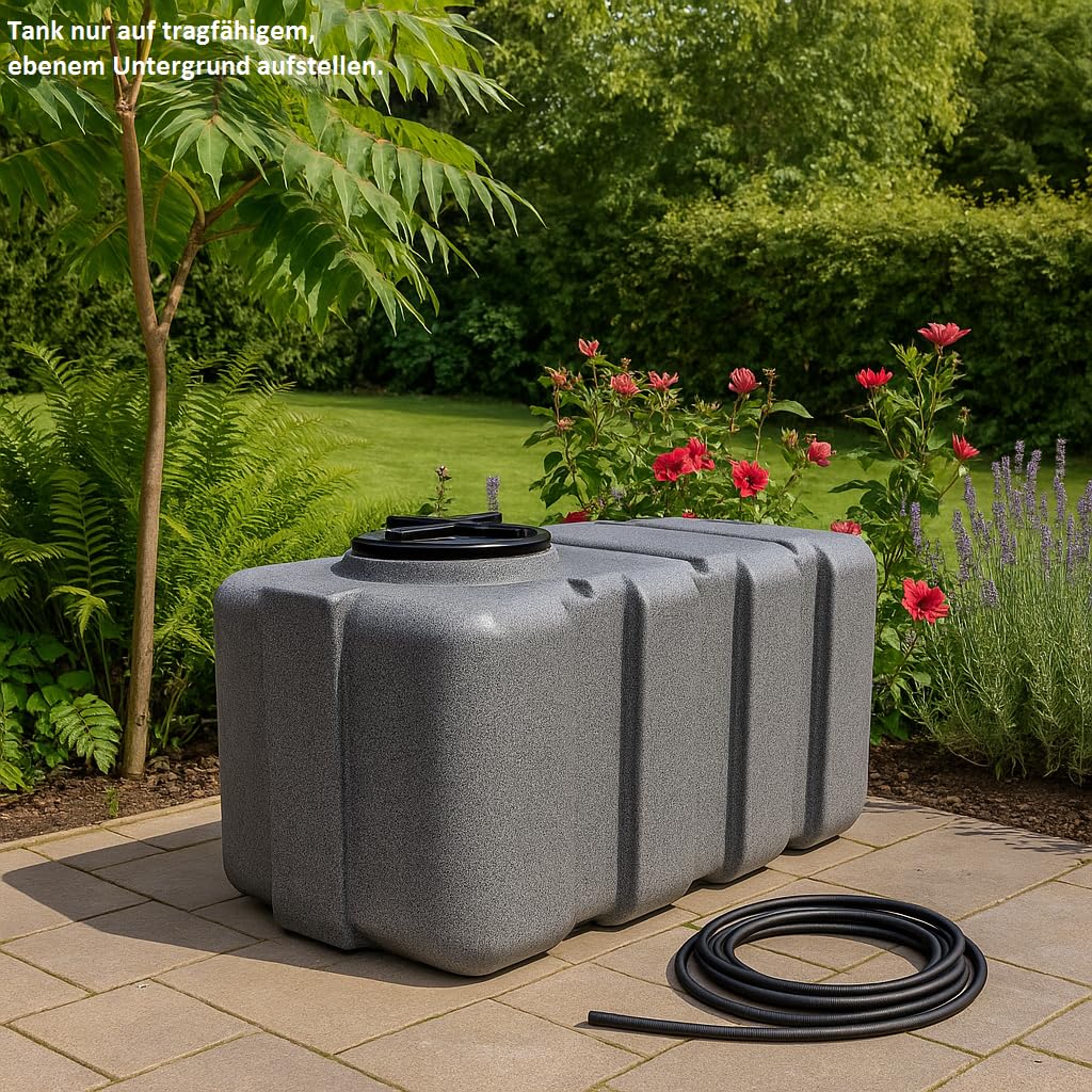 KMND Wassertank 200 Liter - PE-HD Wasserbehälter - lebensmittelecht PZH-Zertifiziert Regentonne Fass Tonne - Extrem Robust eckig für Camping Garten Landwirtschaft Notversorgung Vorrat - Blau