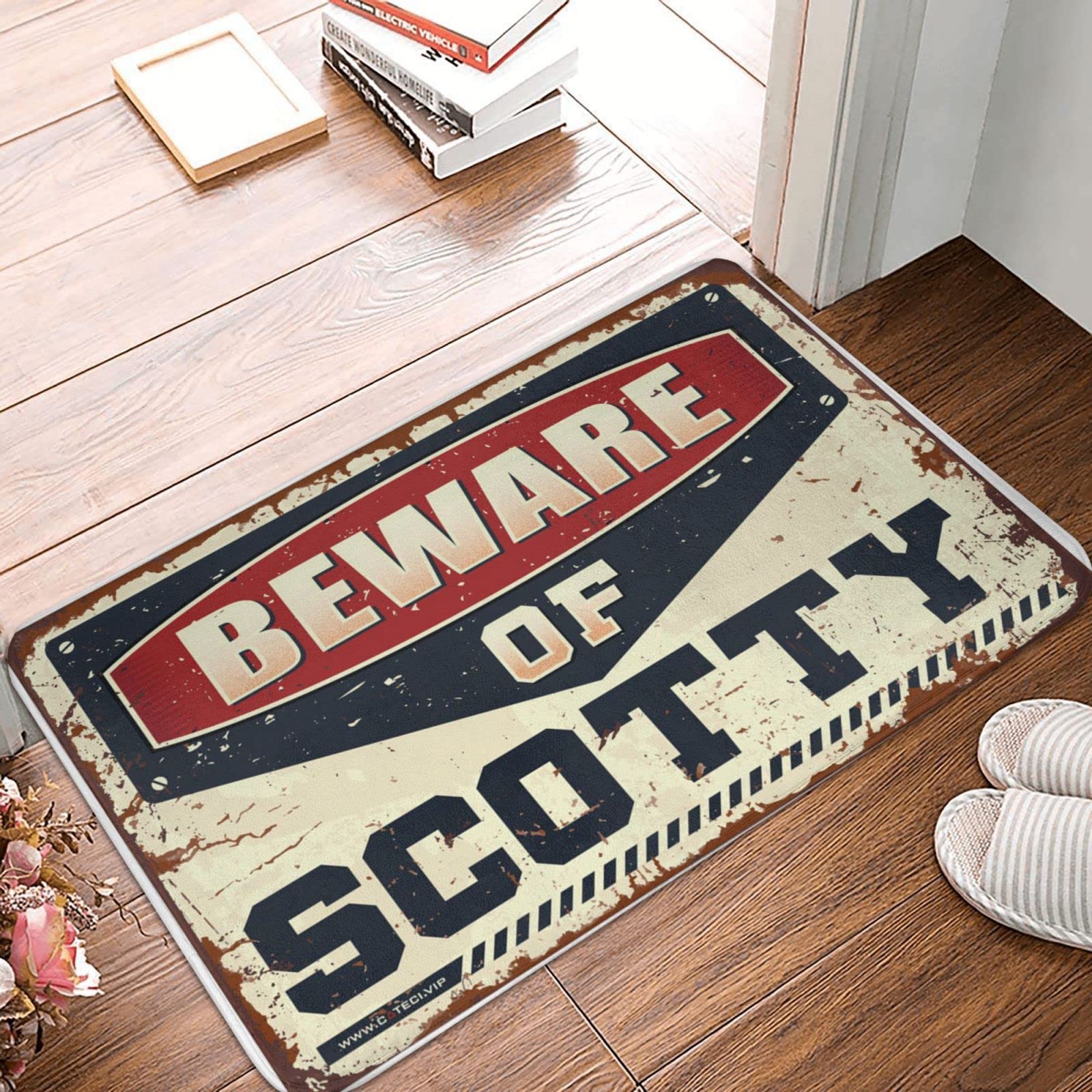 Tapis de bienvenue Beware of Scotty pour sécuriser et décorer votre porte d'entrée