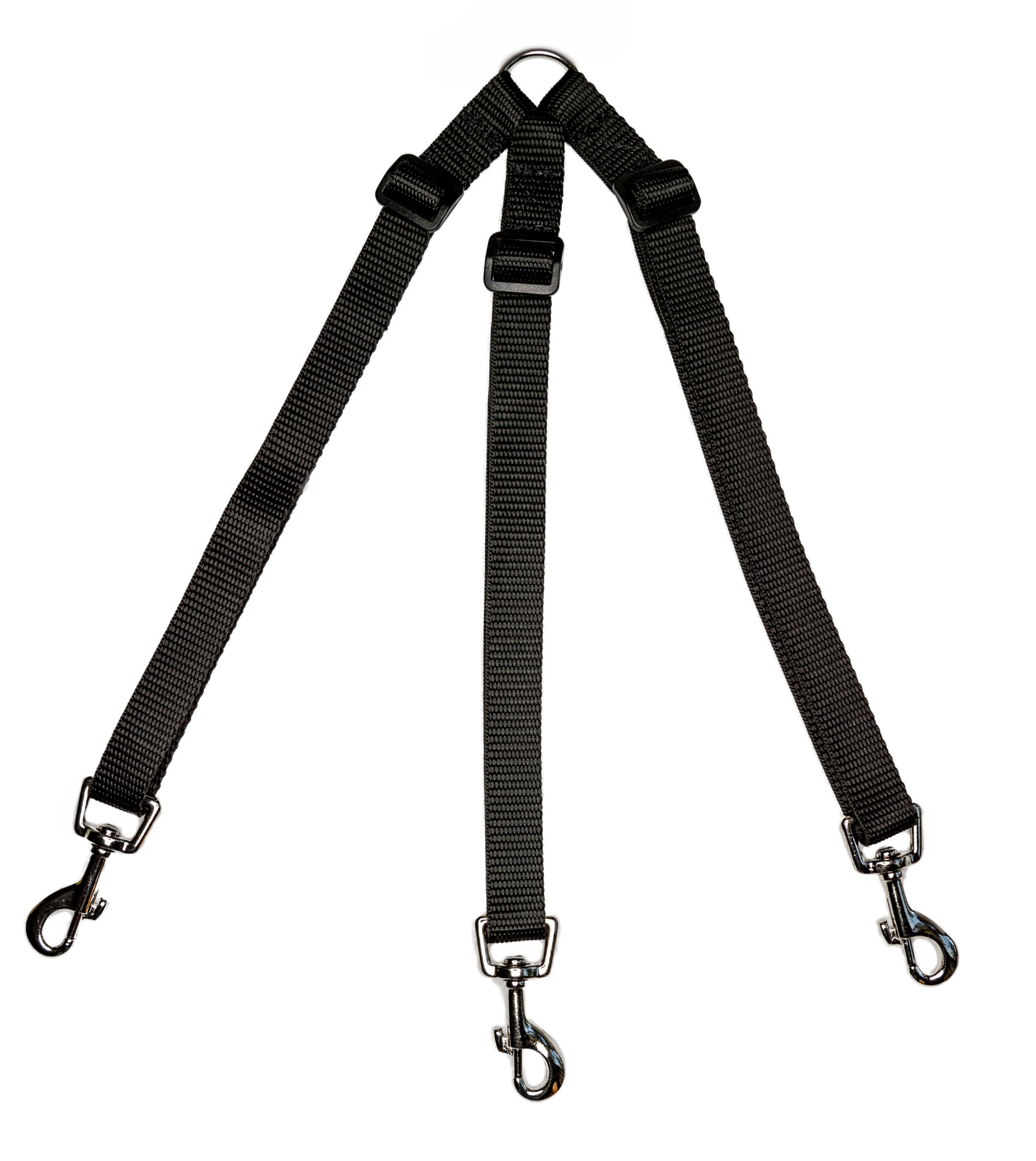 Leading Products Small Dog Triple 3 Three way Dog Lead Coupler Adjustable BLACK walk 3 small dogs on one Lead. Made in the UK