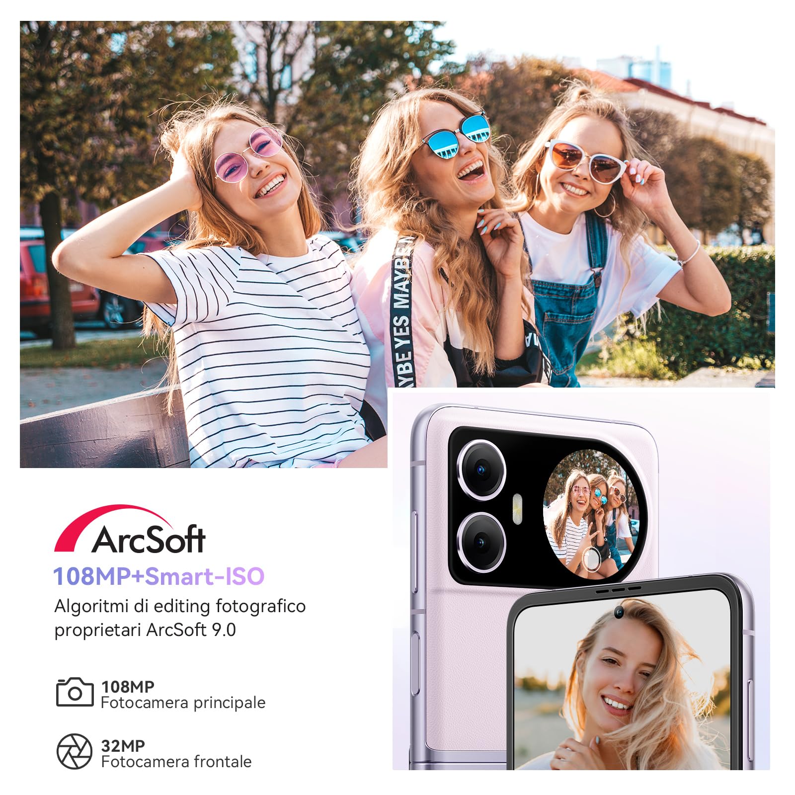 Blackview Smartphone Pieghevole Hero 10 con 1.19'' Secondario Schermo, 256GB ROM+36GB RAM, Helio G99, 6.9" FHD+ AMOLED /120Hz, 108MP+32MP, 45W/ 4000mAh,NFC/Fingerprint/Face ID/L1/GPS