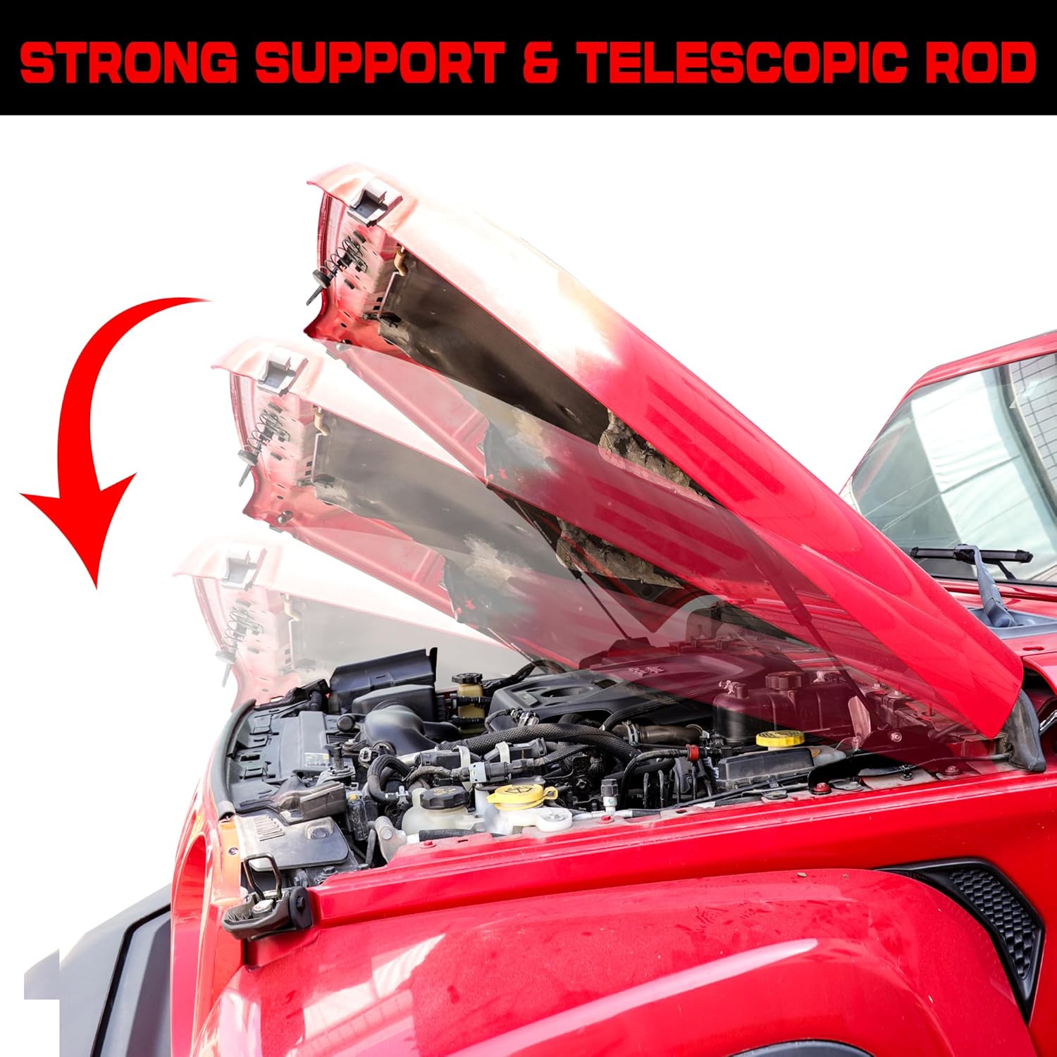 BESTAOO Front Hood Lift Supports Shocks for 2018-2025 2026 Jeep Wrangler JL Gladiator JT Accessories, Struts Gas Springs Shocks, 2 Pack