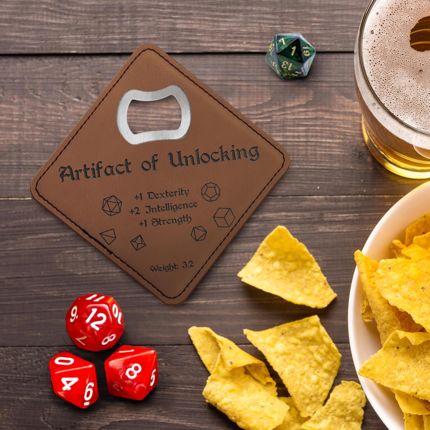 Dungeons and Dragons Artifact of Unlocking, DND Coaster Bottle Opener, DND Gift for Men, Dungeon Master Gift, DND Stuff, D&D Gifts