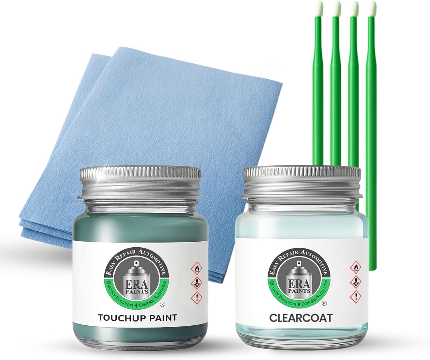 ERA Paints - 814/6814 - Mineral Green Metallic for MERCEDES-BENZ Exact OEM Color Match Automotive Touch Up Paint for Cars - Scratch & Chip Repair for Metal & Plastic - Essential Kit - Made in USA