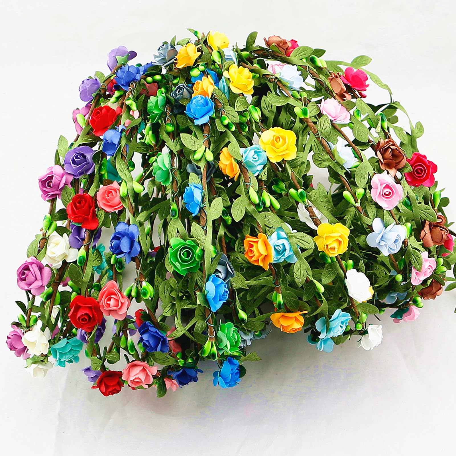 Amazon.com : FUGZAUD 15 Pack Assorted Colored Rose Flower  display picture 1