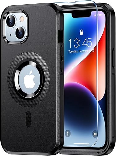 Miniatura 10 de Funda magnética para iPhone 13, compatible con MagSafe, no amarillea, transparente, protección contra caídas de grado militar, antideslizante,