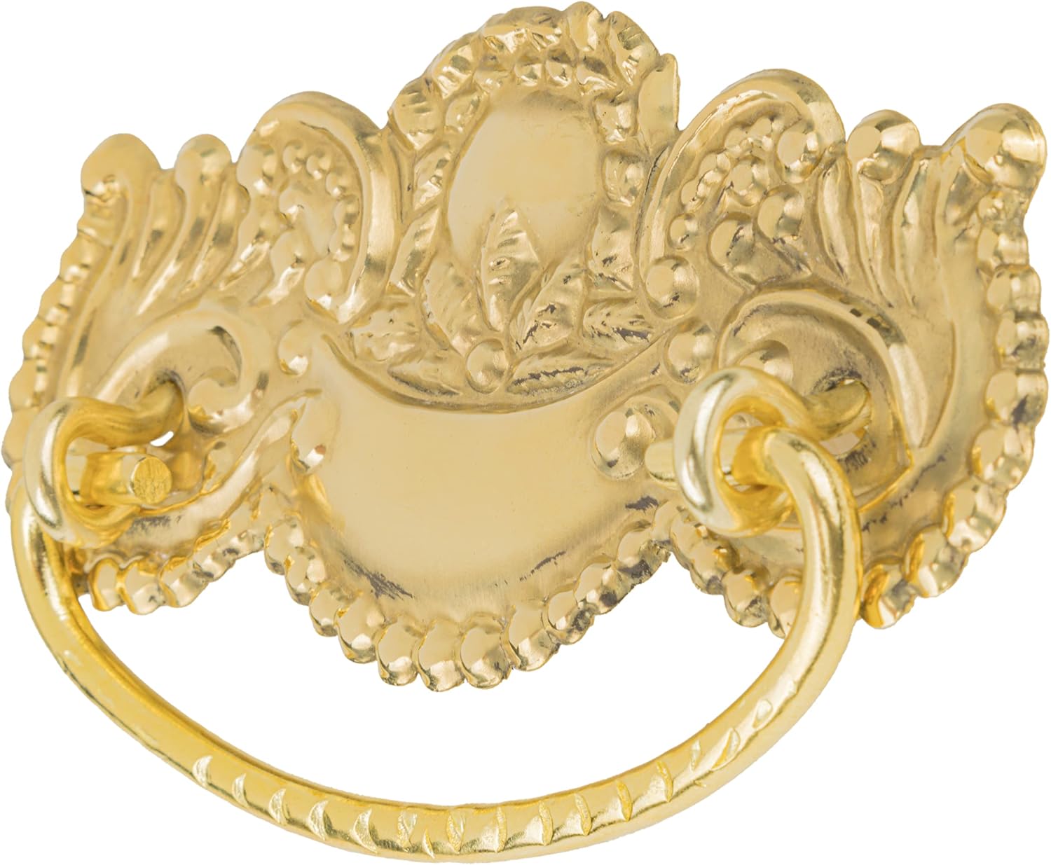 Fancy Victorian Brass Drawer Bail Pull | Centers: 3" | Handle for Antique Cabinet Door, Dresser Drawer, Desk | Furniture Reproduction Hardware | UA-851-PB