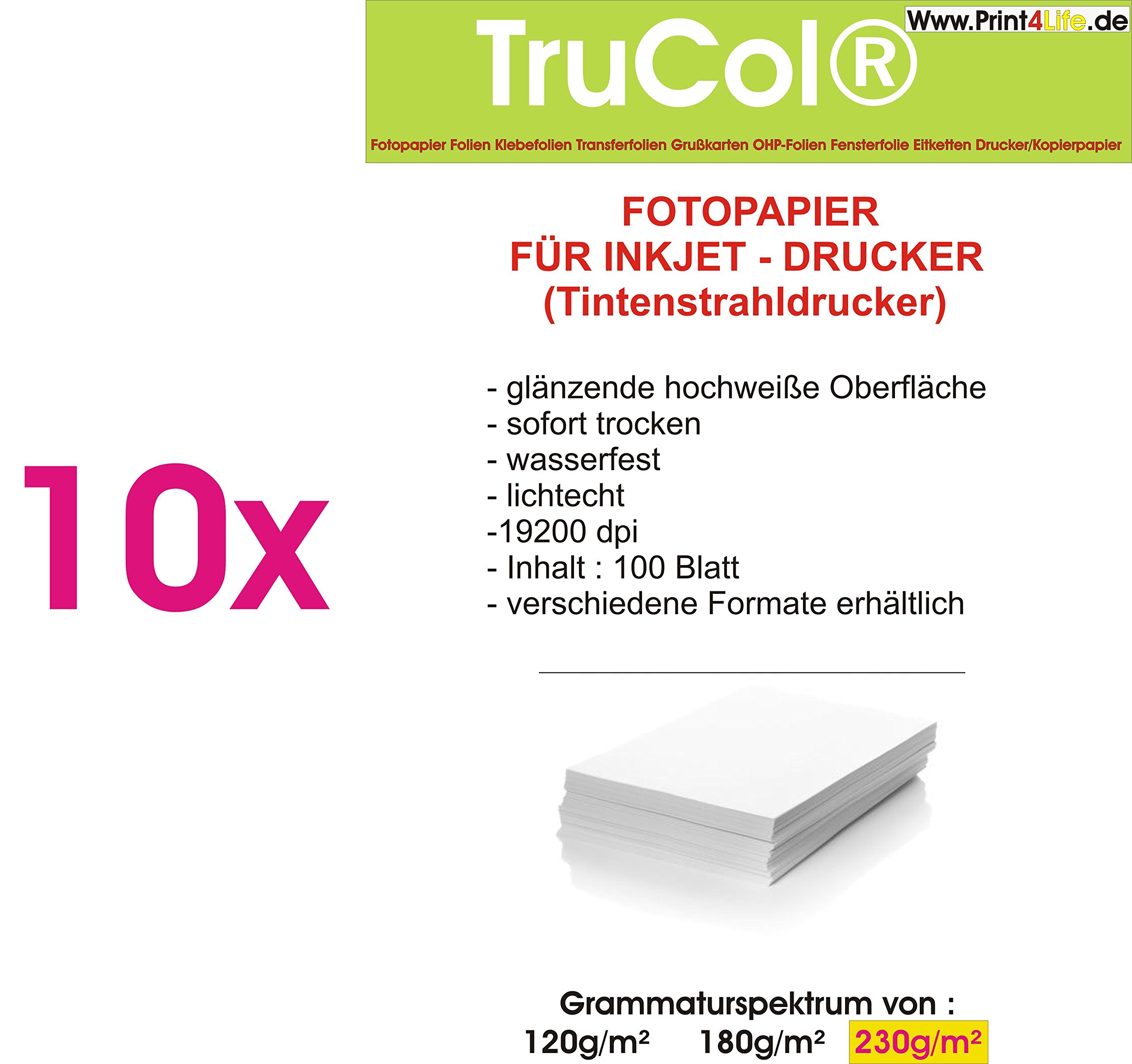 1000 Blatt High Glossy glänzendes Fotopapier DIN A4 230g/m²