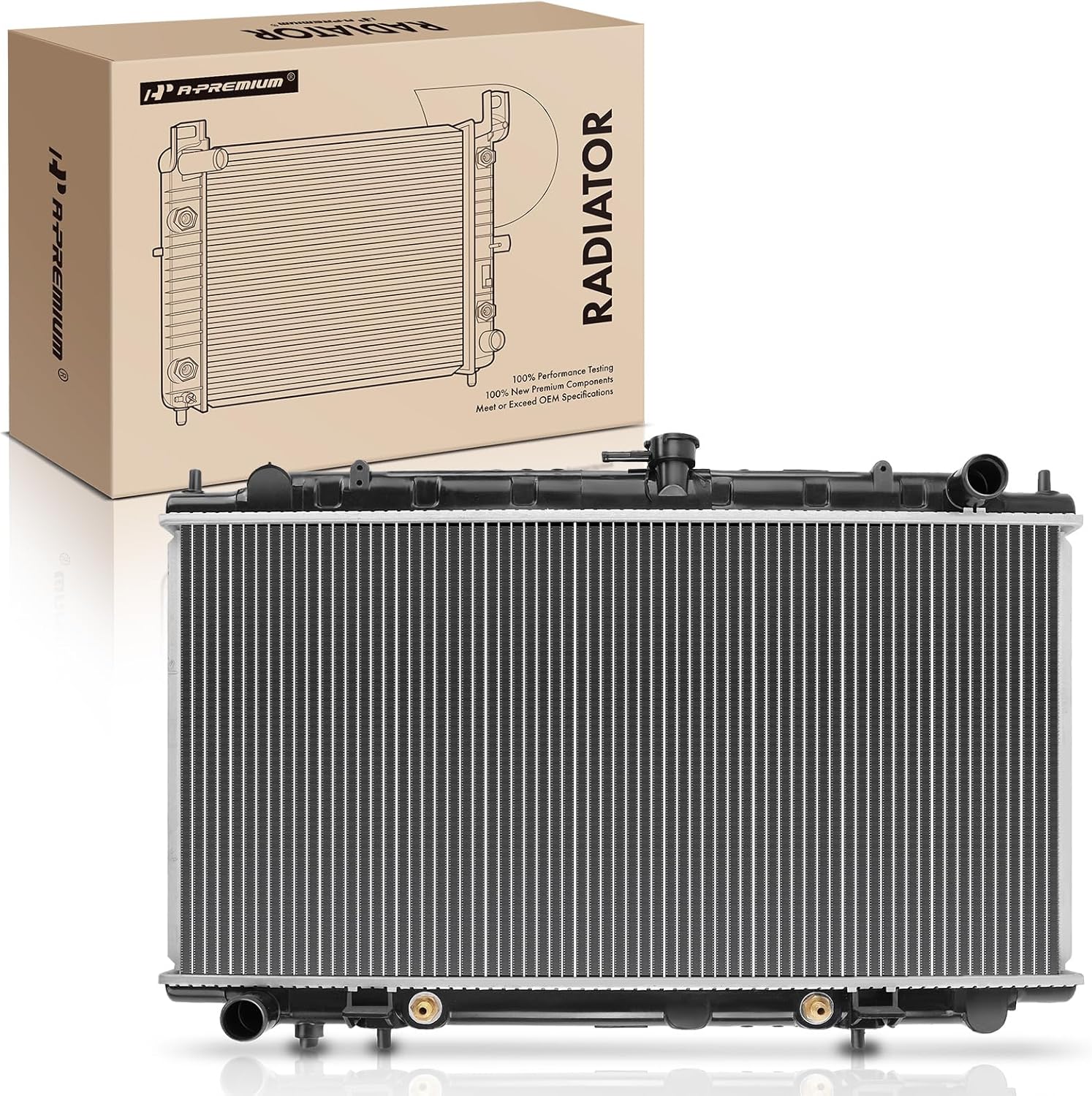 A-Premium Engine Coolant Radiator with Transmission Oil Cooler Compatible with Infiniti G20 1999-2002 L4 2.0L Automatic Trans. Replace# 214607J107, 214607J113