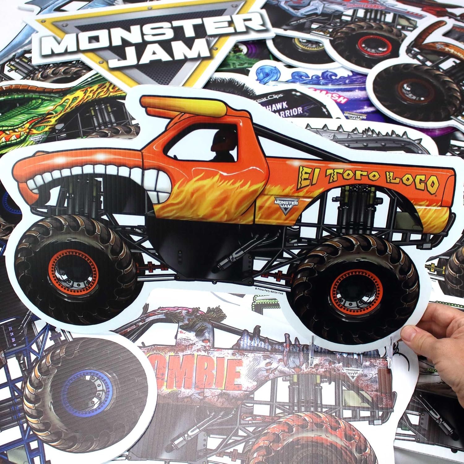 Monster Jam Yard Signs - Mega Yard Kit for Kids Birthday Party - 15 Signs, Metal Stakes - Officially Licensed Monster Truck Decorations