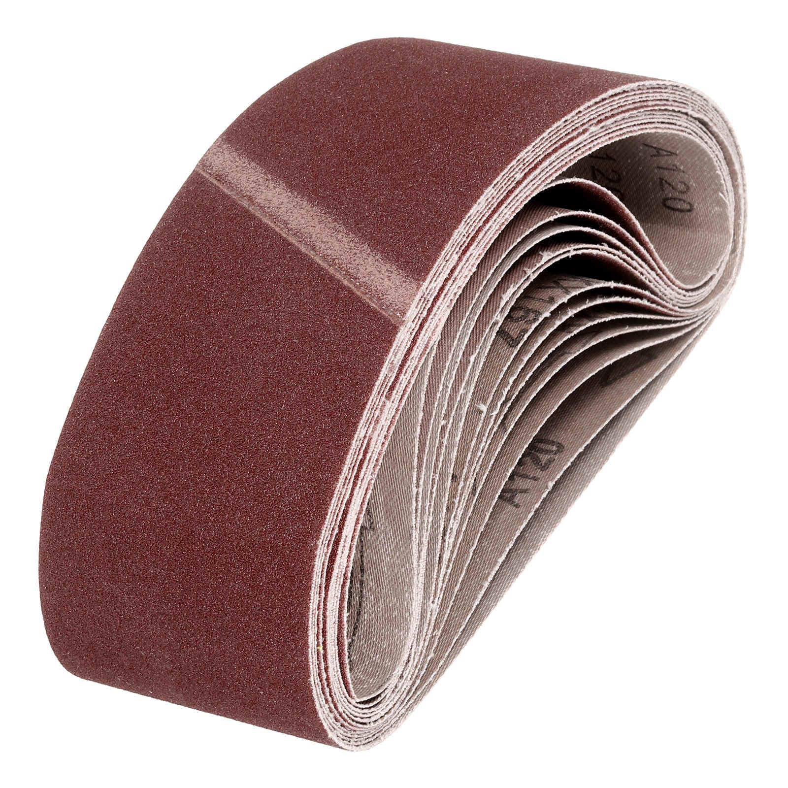 HARFINGTON 4 x 24 Inch Sanding Belts, 10 Pcs 120 Grits Aluminum Oxide Abrasive Belt Sander File Belt for Woodworking, Metal Polishing, Knife Sharpener