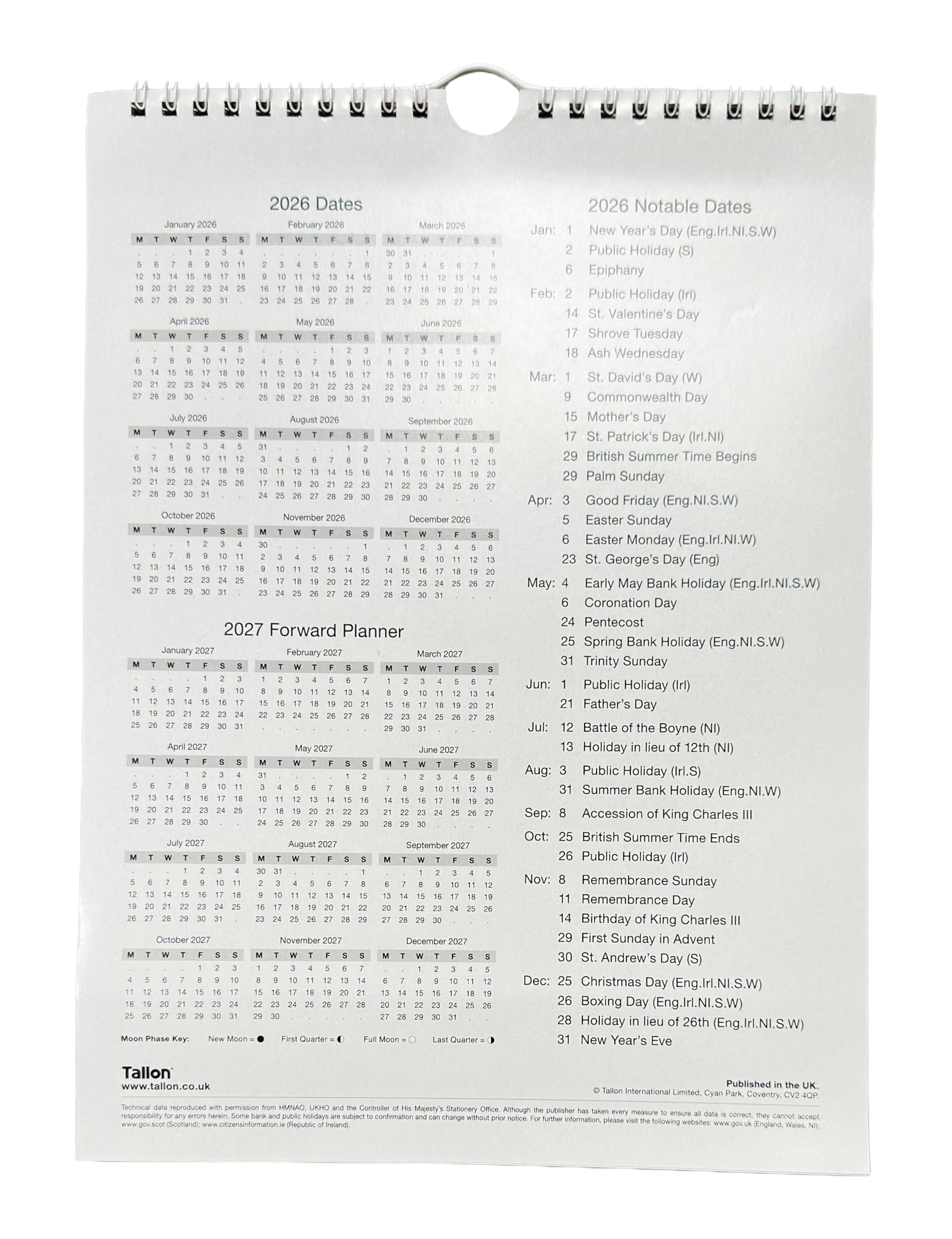 2026 A3 Wall Calendar - Month-to-View Spiral Bound Planner With - View #9