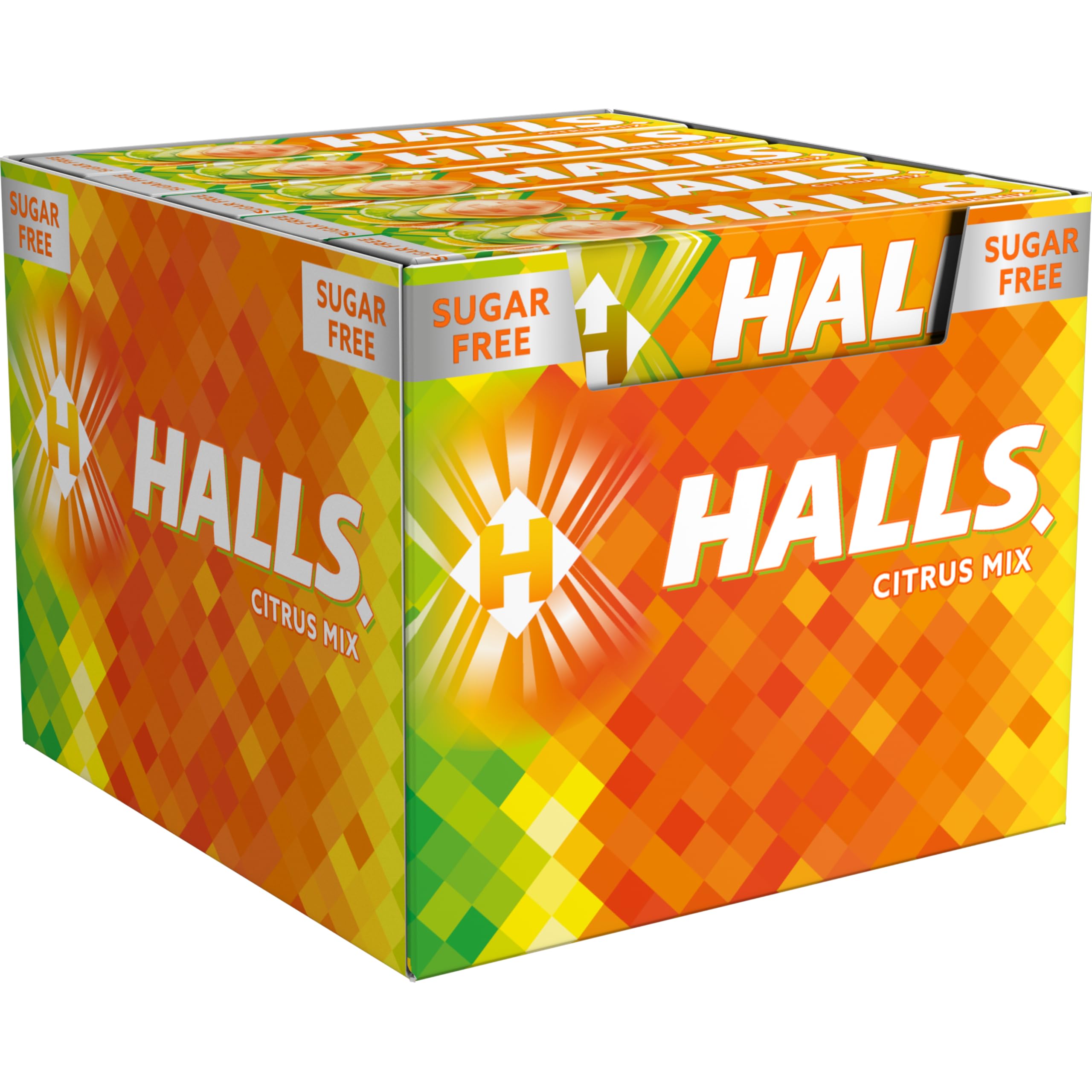 Halls Citrus Mix Caramelo Sin Azúcar Caja 20 Sticks 32 g