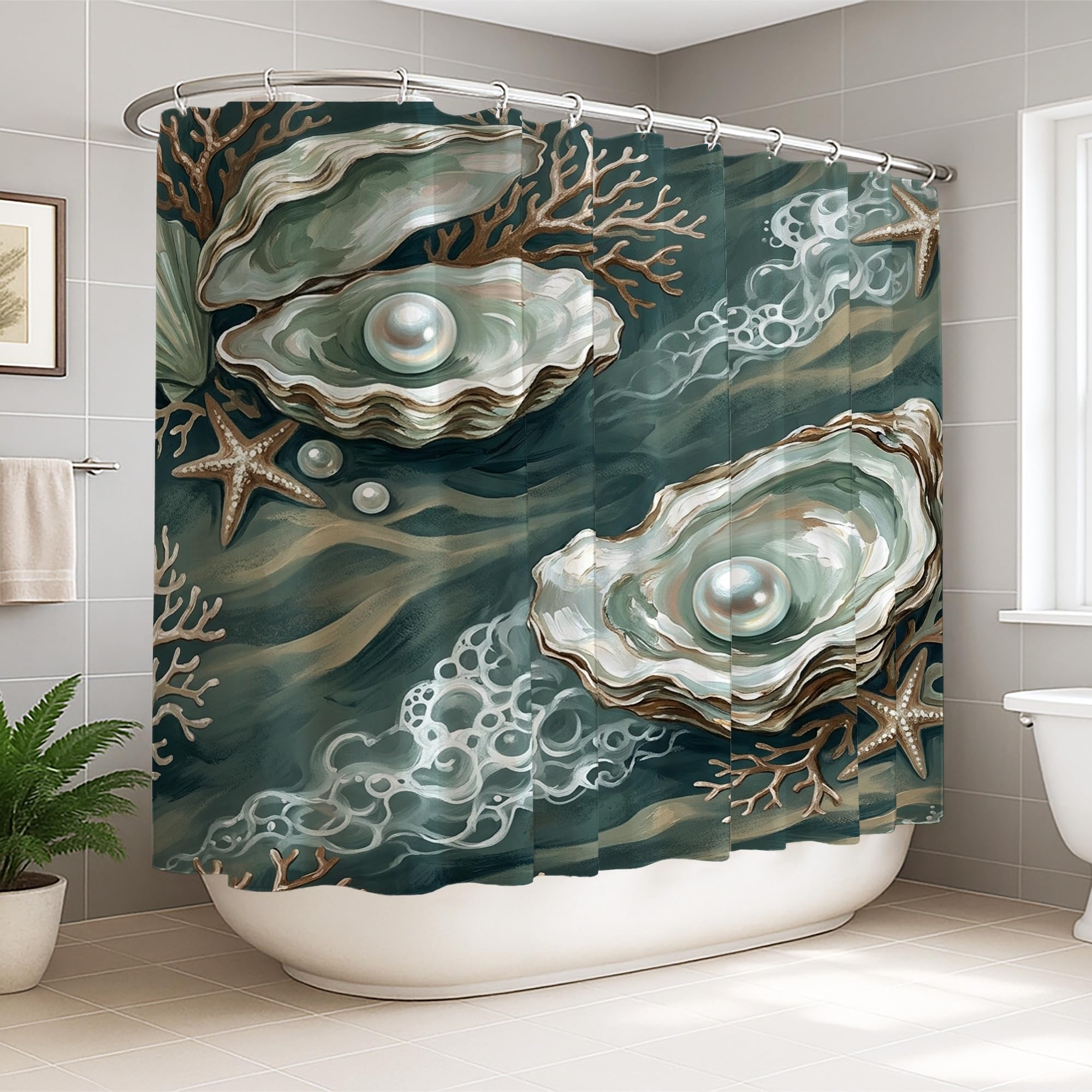 Rideau de douche 274 x 183 cm lavable extra large anti-éclaboussures avec crochets